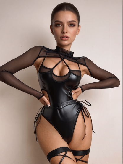 Nude Veil Vinyl Bodysuit